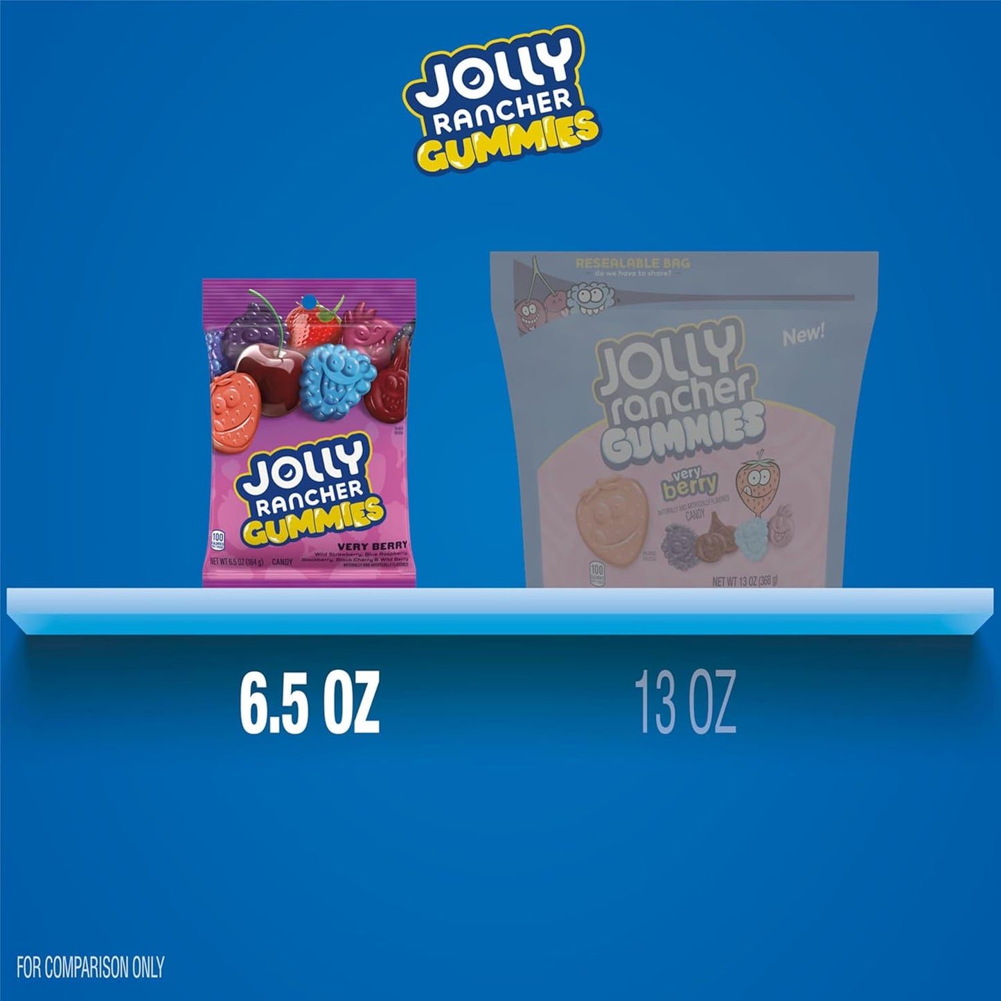 JOLLY RANCHER Very Berry Gummy Candy – Work From Home Snack and Study Session Focus Treat, 6.5 oz