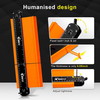 JOREST Connectable Contour Gauge (10+5 Inch) – Streamlined Profile Duplicator with a Single Lock and a Single Tightness Screw