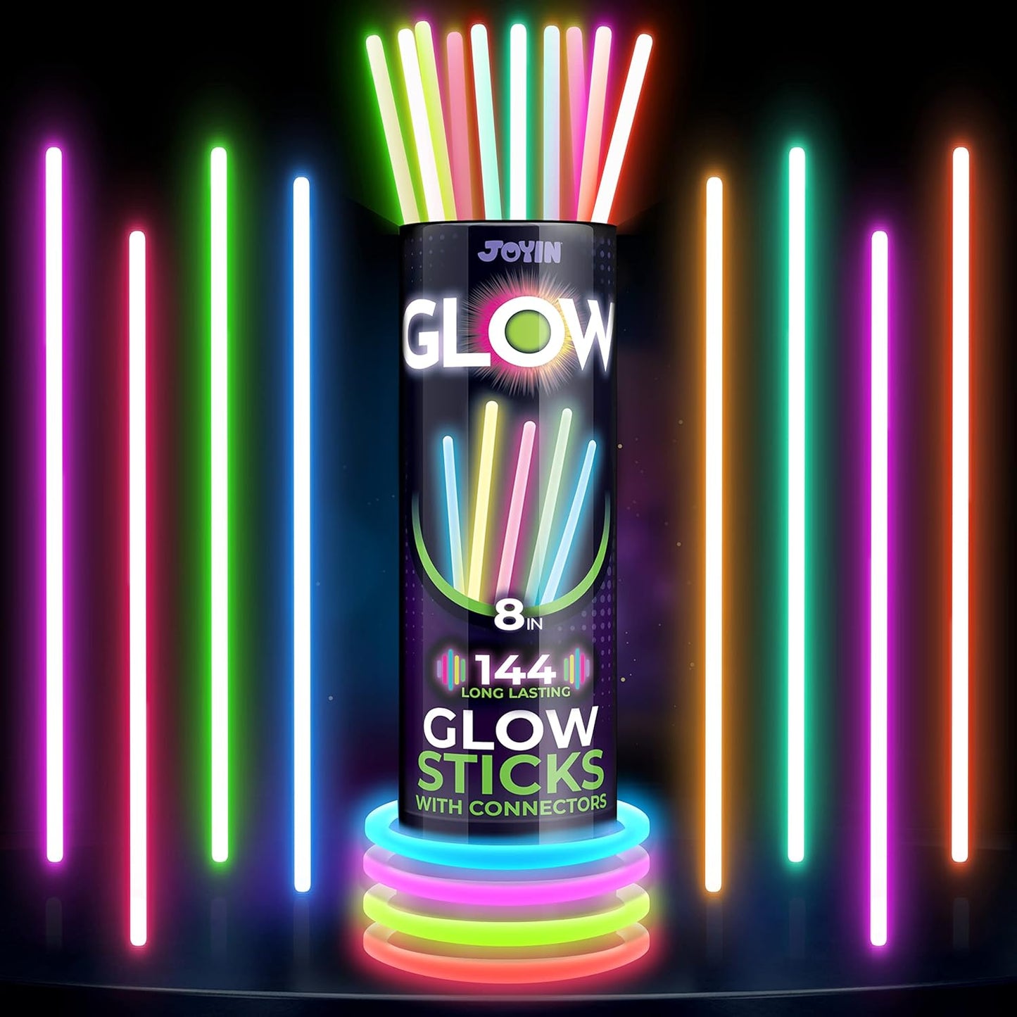 JOYIN 144 Pcs Glowsticks – Ready-to-Give Glow in the Dark Party Favors for Halloween, Christmas Gatherings, and Easter Celebrations
