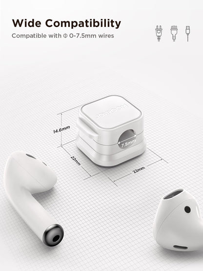 JOYROOM Cord Holder for Bedroom Nightstand, Glossy White Cable Clip for Cozy Spaces
