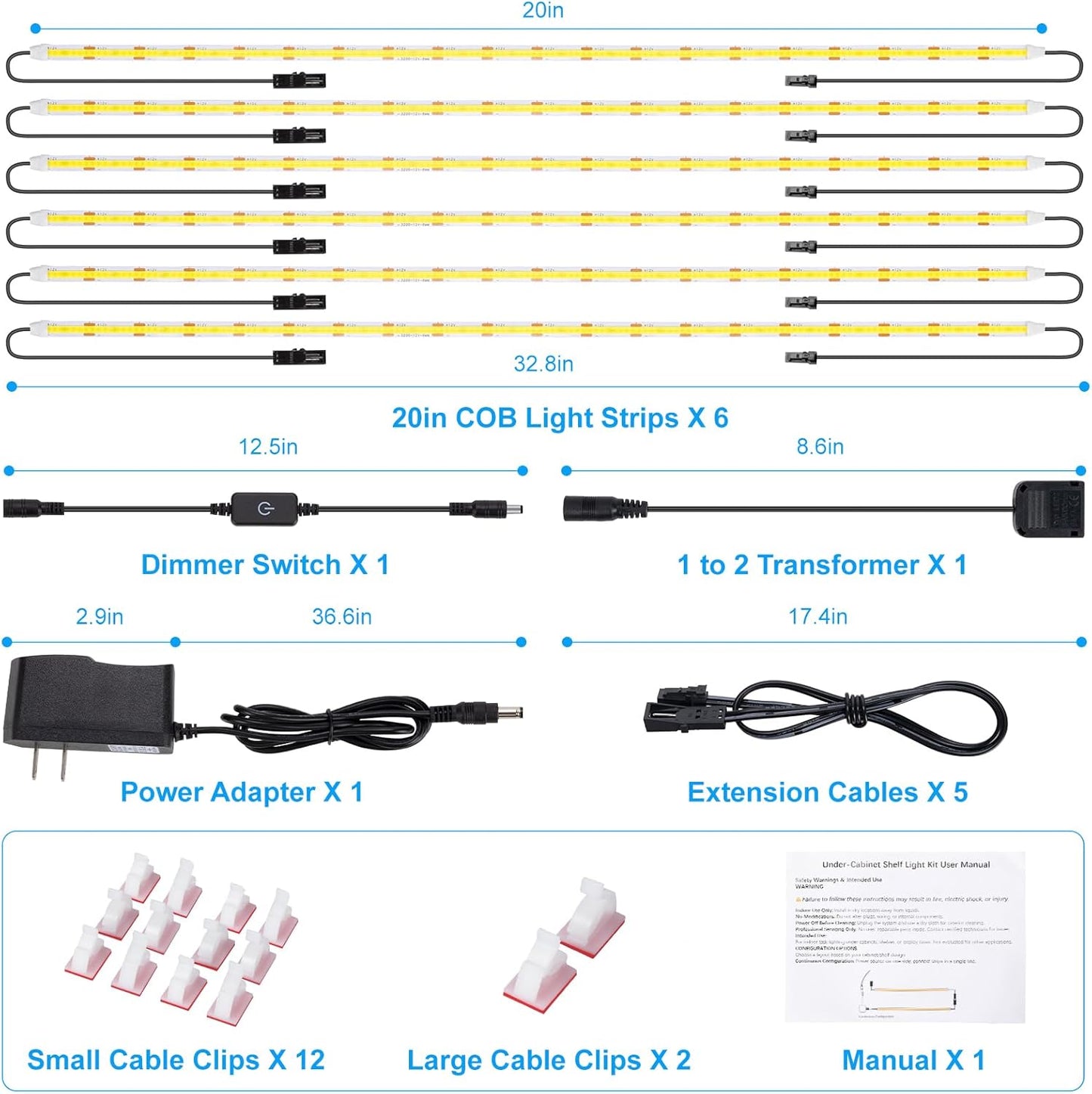 JUSJUBR Flexible Cabinet LED Lights, Valentine's Day Gift for Home Design Lovers, 6000K Shelf Illumination