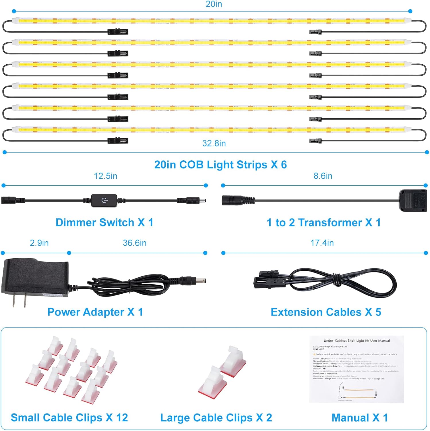 JUSJUBR Flexible Cabinet LED Lights, Valentine's Day Gift for Home Design Lovers, 6000K Shelf Illumination