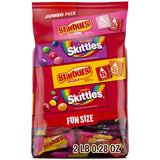 Skittles Starburst Fun Size Candy – Heat Resistant Trick or Treat Handout for Porch and Driveway, Bulk 32.28 oz