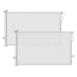 Stylish Wide Pet Gate for Open-Concept Living Rooms – Retractable Mesh in Black White Grey Beige, 76" Wide