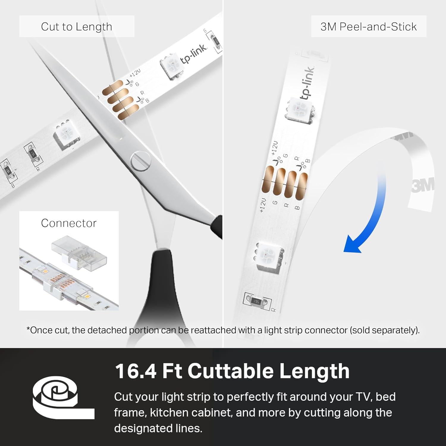 Kasa Smart LED Light Strip – Holiday Gift for Gamers and Streamers, Immersive RGB Setup Lighting