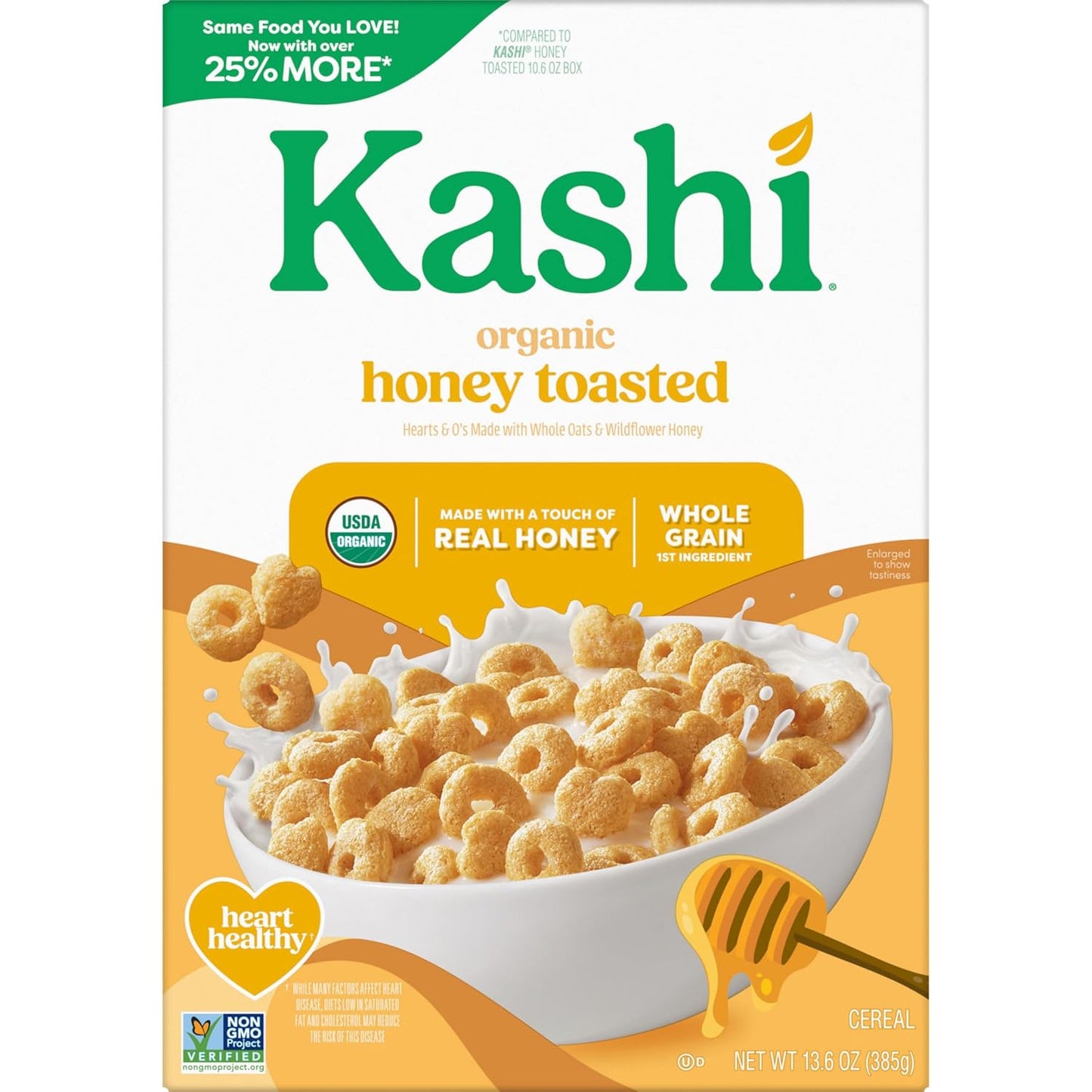 Kashi Non-GMO Honey Cereal – Care Package Favorite for College Students and New Homeowners, 13.6oz