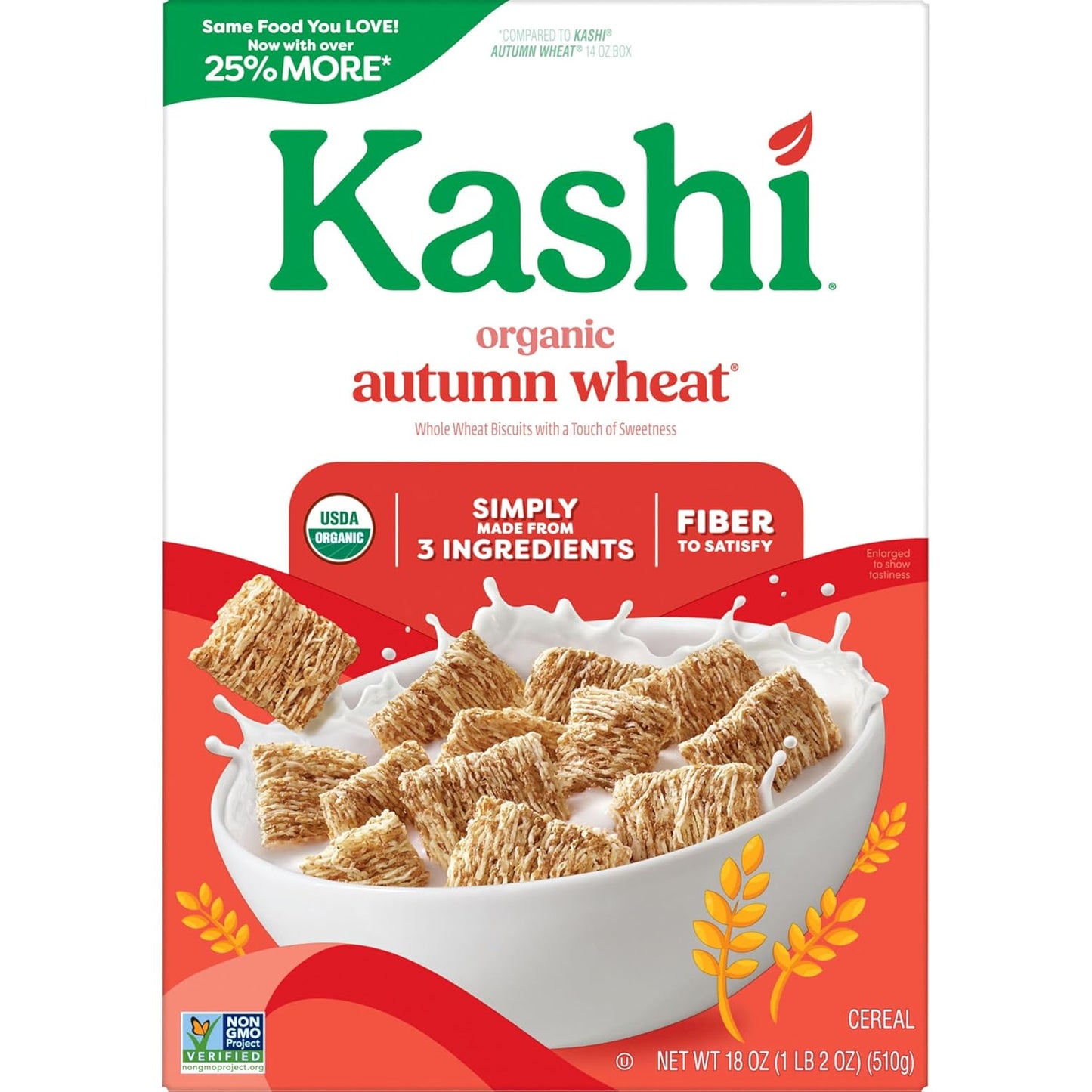 Kashi Organic Vegan Cereal – Parent-Trusted 3-Ingredient Breakfast for Family Dining Table, Autumn Wheat, 18oz