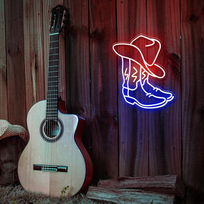 Kavaas Cowboy Boot Neon Sign – Worry-Free Western Nightlight for Baby's Room and Child's Bedroom, LED Neon Sign Cool to Touch