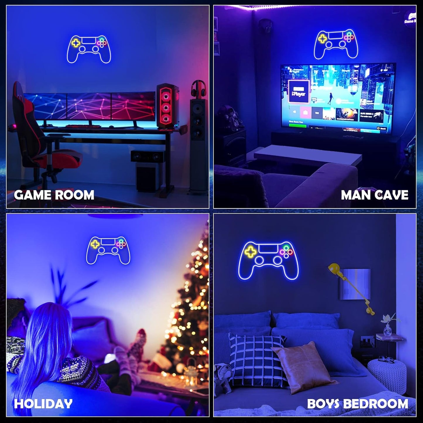Kavaas Gamer Neon Sign – Child and Pet Safe Gamer Lighting for Gaming Setup, Energy Efficient Cool Running LED