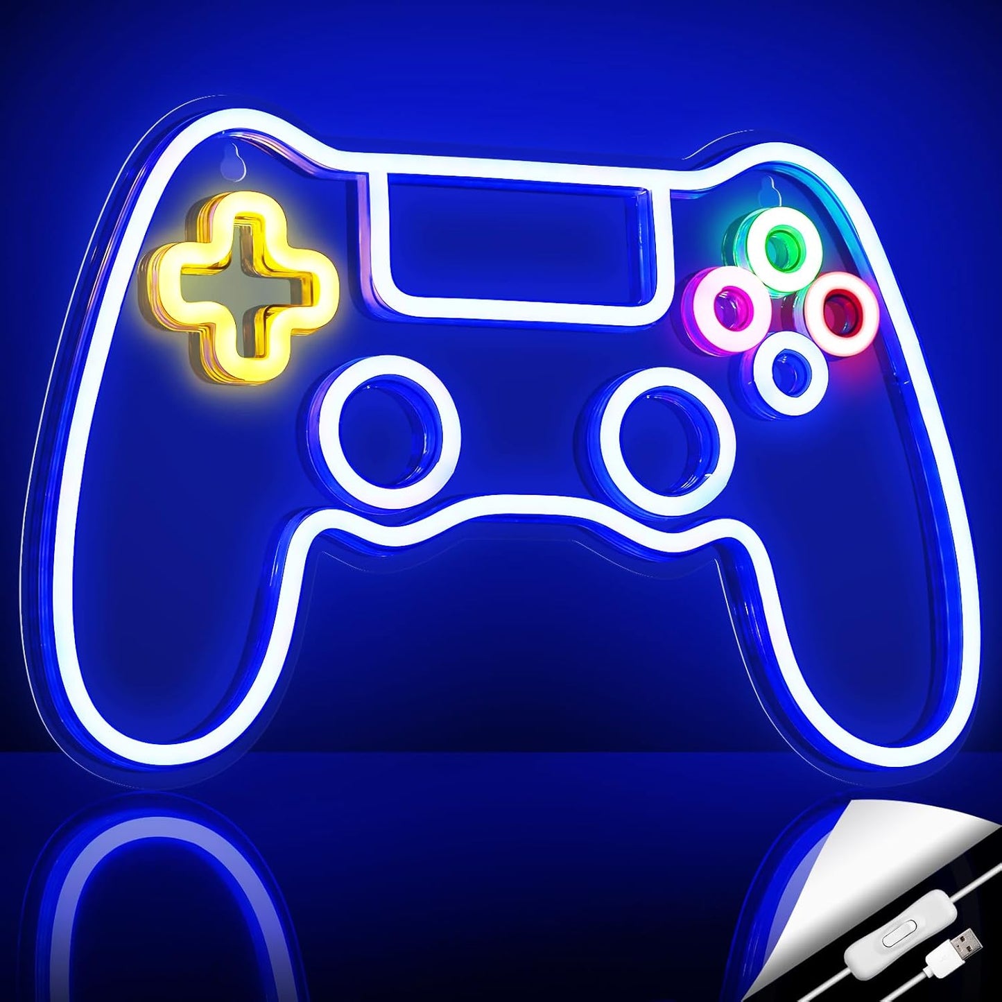 Kavaas Gamer Neon Sign – Child and Pet Safe Gamer Lighting for Gaming Setup, Energy Efficient Cool Running LED