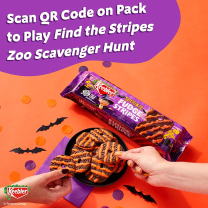 Keebler Spookie Fudge Stripes Cookies – Travel-Friendly Spooky Season Snack for Road Trips and Camping, 9.5 oz