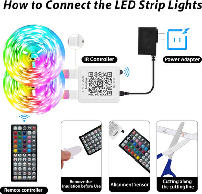 KeepEvol 150ft Music Sync LED Lights – Unique Holiday and Valentine's Day Gift for Kids, Teens, and Grown-Ups