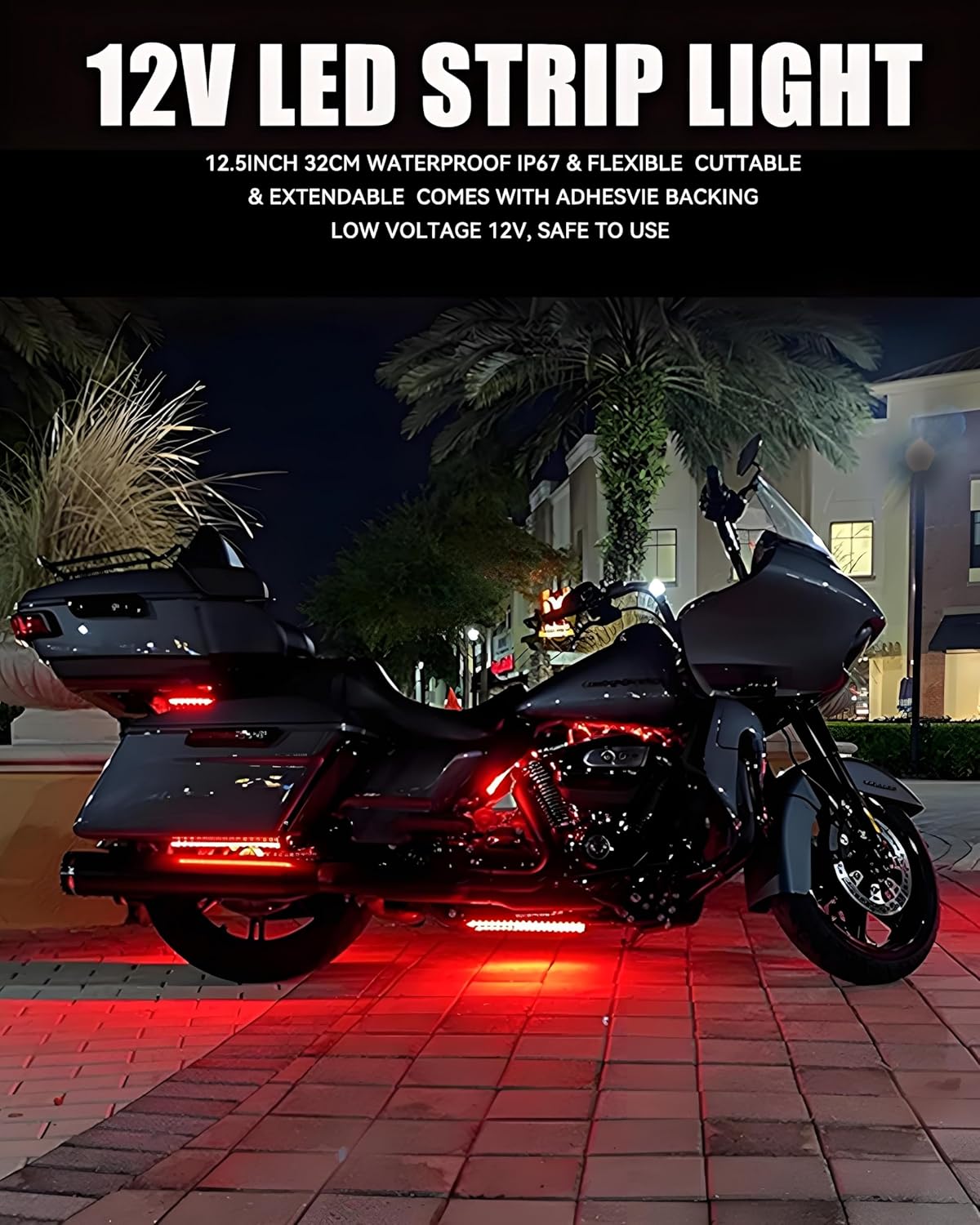 Keiurot 12V Underglow LED Light – Child-Safe Auto Marine Accent, No Heat 4-Pack