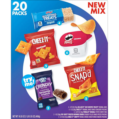 Kellogg's Cheez-It, Pringles, Pop-Tarts and Rice Krispies Treats Box – Portable Snacks for Hiking, Beach Days and Park Outings
