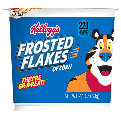 Kellogg's Frosted Flakes Cereal Cups – Time-Saving Grab-and-Go Cup for Hardworking Parents and Professionals, 12 Pack