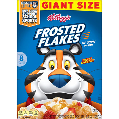 Kellogg's Frosted Flakes Giant Box Cereal, Holiday Pantry Gift for Bulk Shoppers and Big Family Households