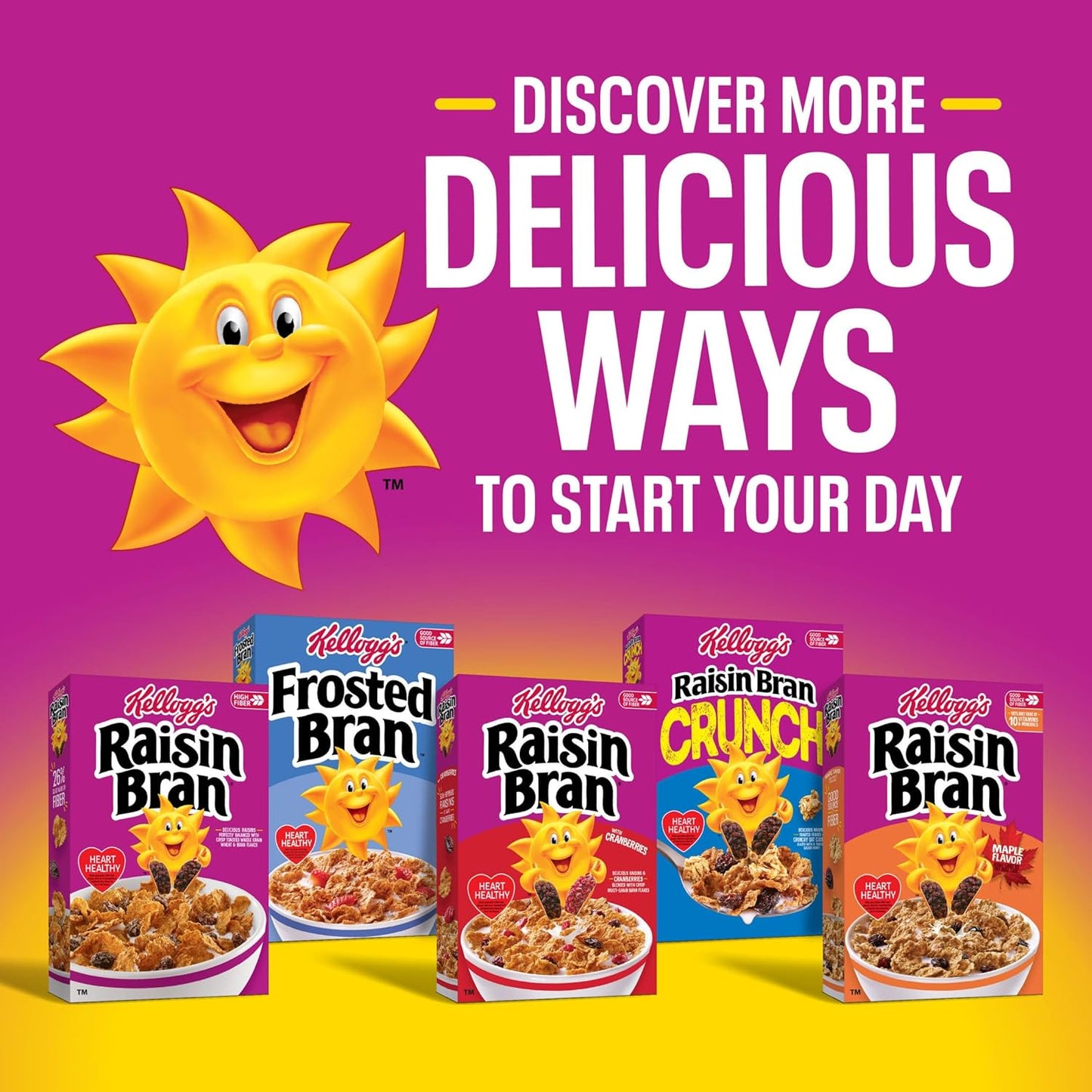Kellogg's Raisin Bran Crunch Cereal – Practical Care Package Item for College Students and New Homeowners, 24.5 oz