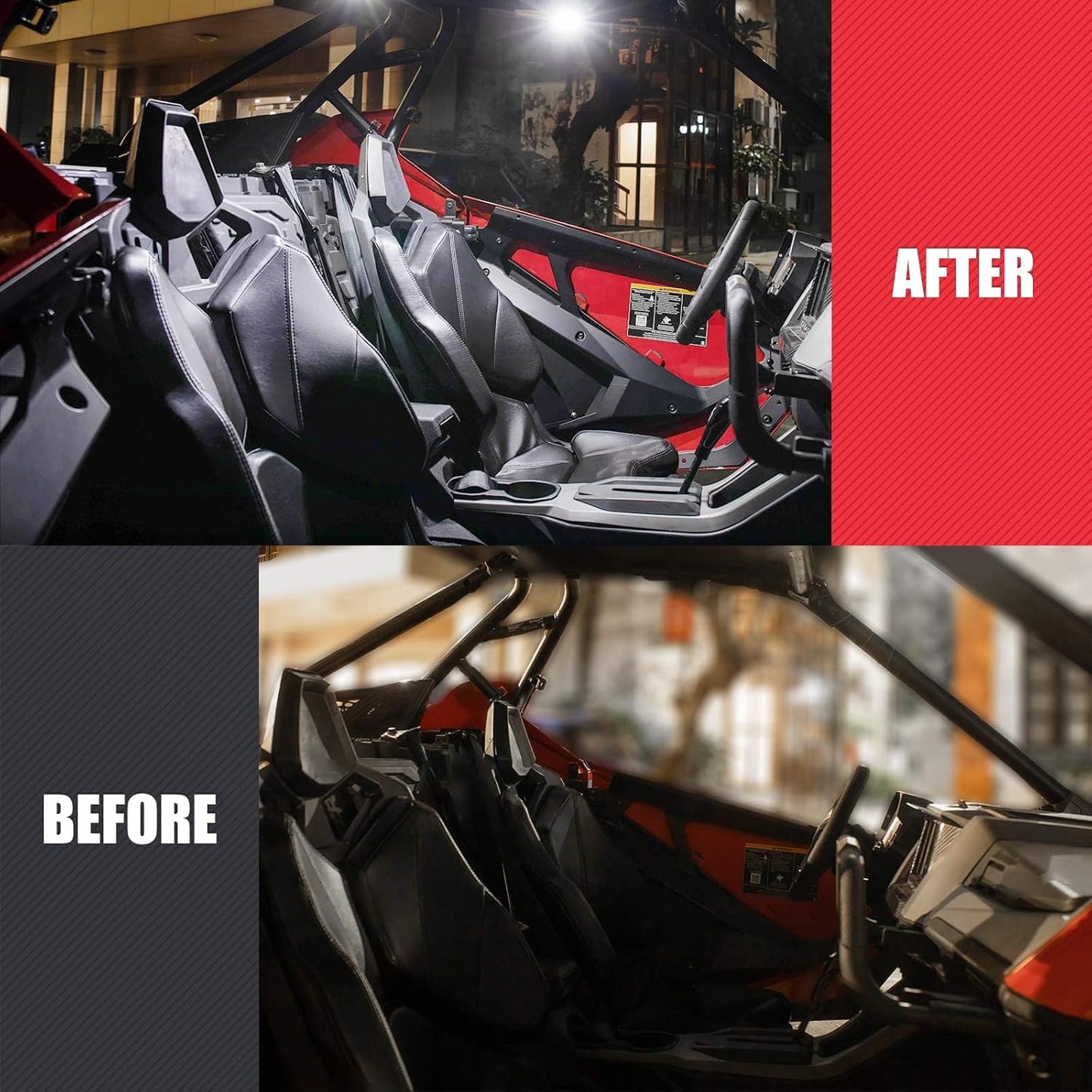 KEMIMOTO Roll Bar Mount Light Thoughtful Gift for Mobility Device User Rechargeable Safety Illumination 1.5-2.0 in Fit