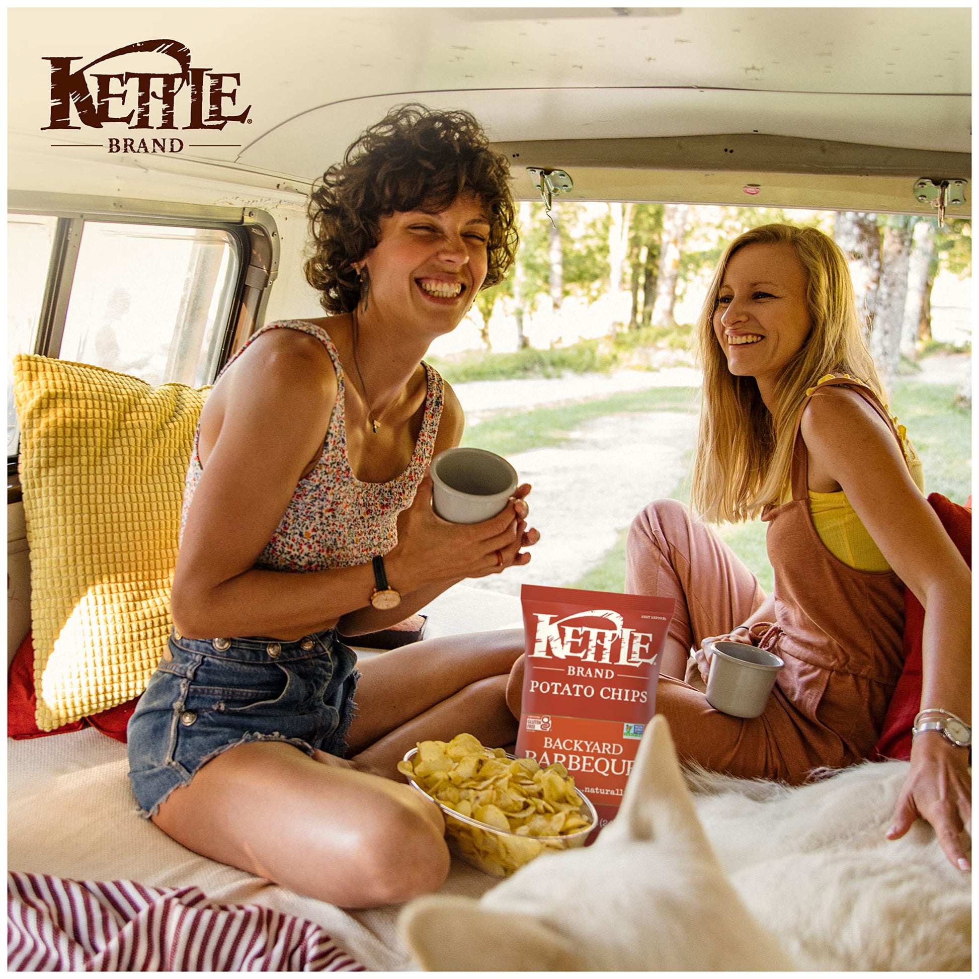 Kettle Brand Potato Chips Backyard Barbeque Kettle Chips, 7.5 Oz – Guilt-Free Kettle Chips for Solo Self-Care Evenings