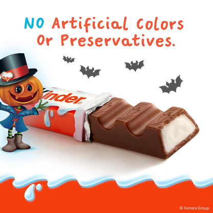 Kinder Chocolate Snack Bars – Pre-Portioned Individually Wrapped Milk Chocolate for Kid Lunches, Snack Drawers, and Classroom Treats, 20 Count, 8.8 oz