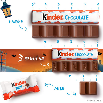 Kinder Chocolate Snack Bars – Pre-Portioned Individually Wrapped Milk Chocolate for Kid Lunches, Snack Drawers, and Classroom Treats, 20 Count, 8.8 oz
