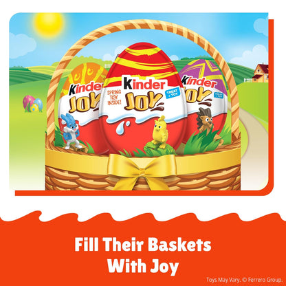 Kinder Joy Chocolatey Wafer Bites with Toy – Portable Snack for Camping and Picnic Outings, 15 Eggs