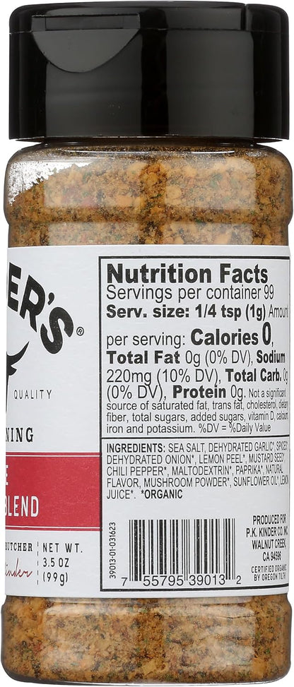 KINDERS Organic The Steak Blend Seasoning, 3.5 OZ – Certified Organic Flavor Boost for Health-Conscious Meal Prep