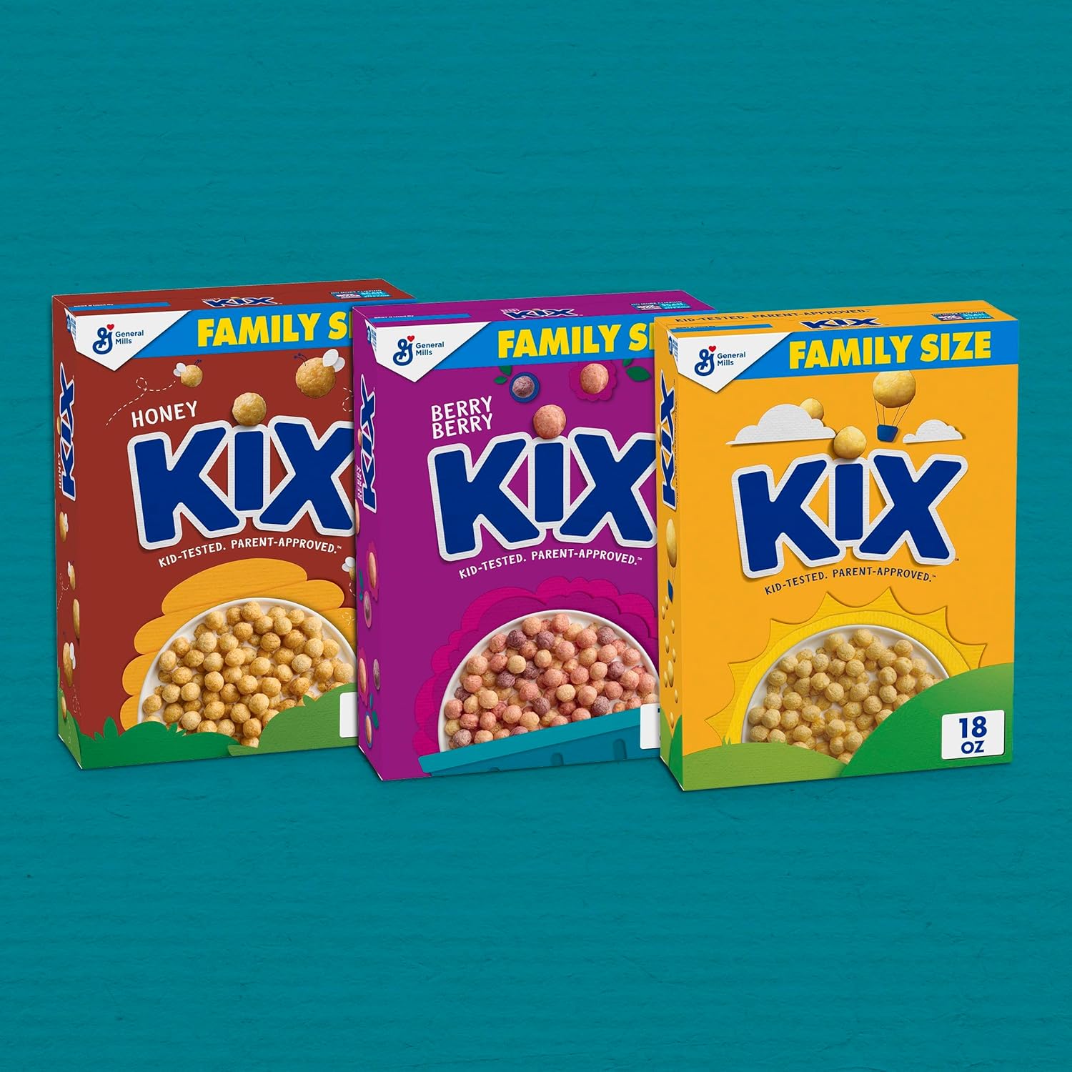 Kix Puffed Corn Cereal – Clean Ingredient Snack for Kids Lunchboxes and Road Trips, 18 oz