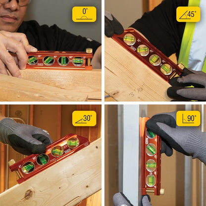 Klein Tools 935AB4V Pocket Level – 0/30/45/90 Reference Tool for HVAC Techs Setting Refrigerant Line Slopes