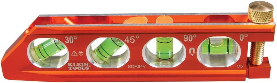 Klein Tools 935AB4V Pocket Level – 0/30/45/90 Reference Tool for HVAC Techs Setting Refrigerant Line Slopes