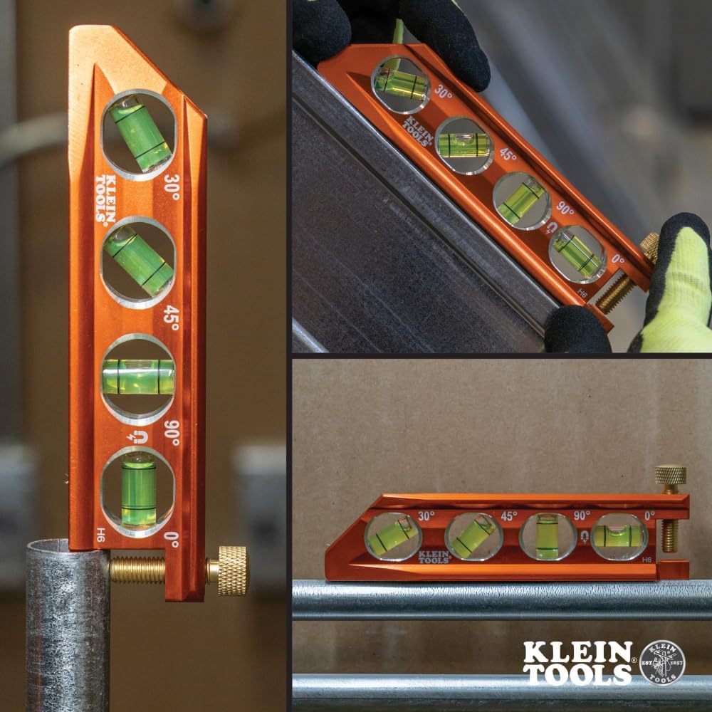Klein Tools 935AB4V Pocket Level – 0/30/45/90 Reference Tool for HVAC Techs Setting Refrigerant Line Slopes
