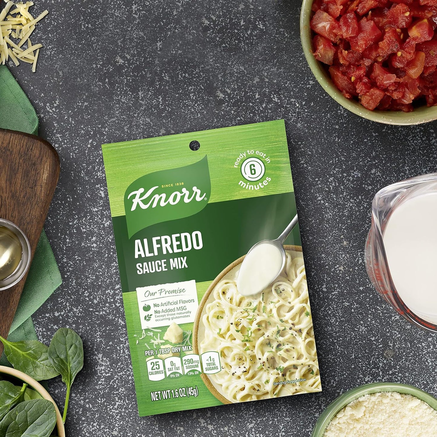 Knorr Alfredo Pasta Sauce Mix – No Artificial Flavors Snack Solution for College Students on the Go