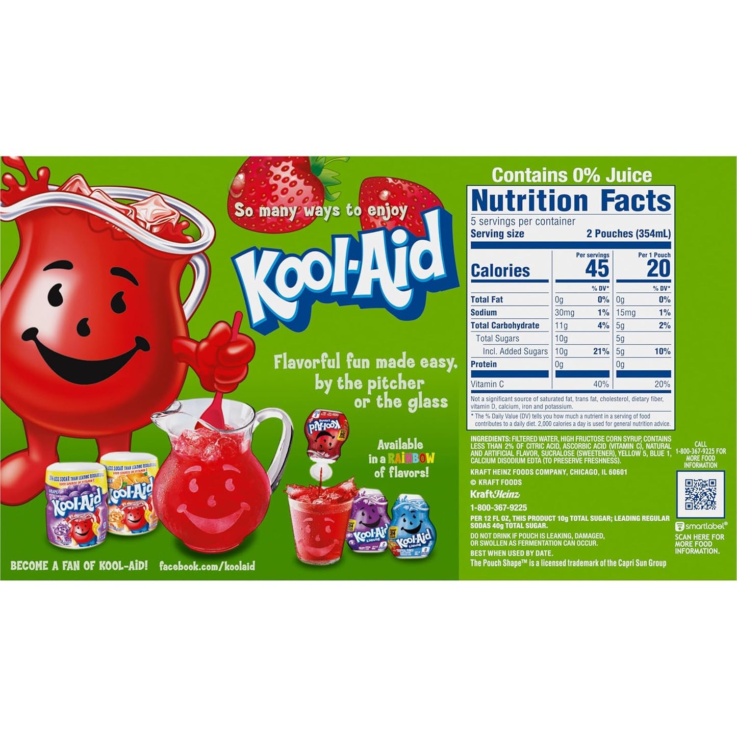 Kool-Aid Jammers Sugar-Reduced Kids Drink – Lower-Sugar Soda Alternative for Lunchboxes and Family Meals, 6 fl oz Pouches