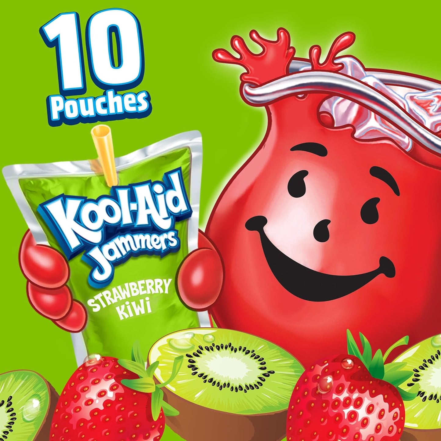 Kool-Aid Jammers Sugar-Reduced Kids Drink – Lower-Sugar Soda Alternative for Lunchboxes and Family Meals, 6 fl oz Pouches