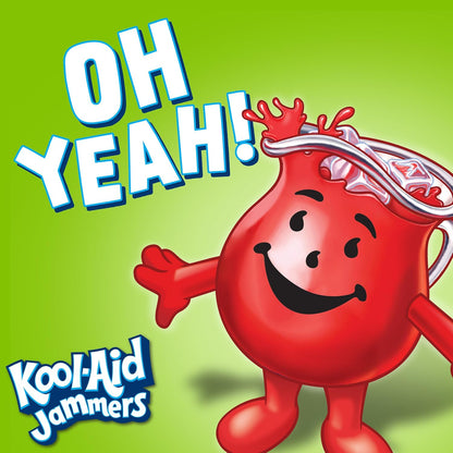 Kool-Aid Jammers Sugar-Reduced Kids Drink – Lower-Sugar Soda Alternative for Lunchboxes and Family Meals, 6 fl oz Pouches