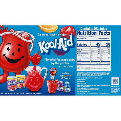 Kool-Aid Jammers Tropical Punch Kids Beverage – Easy-Tear Pouches for Playdates, Birthday Parties, and Picnics