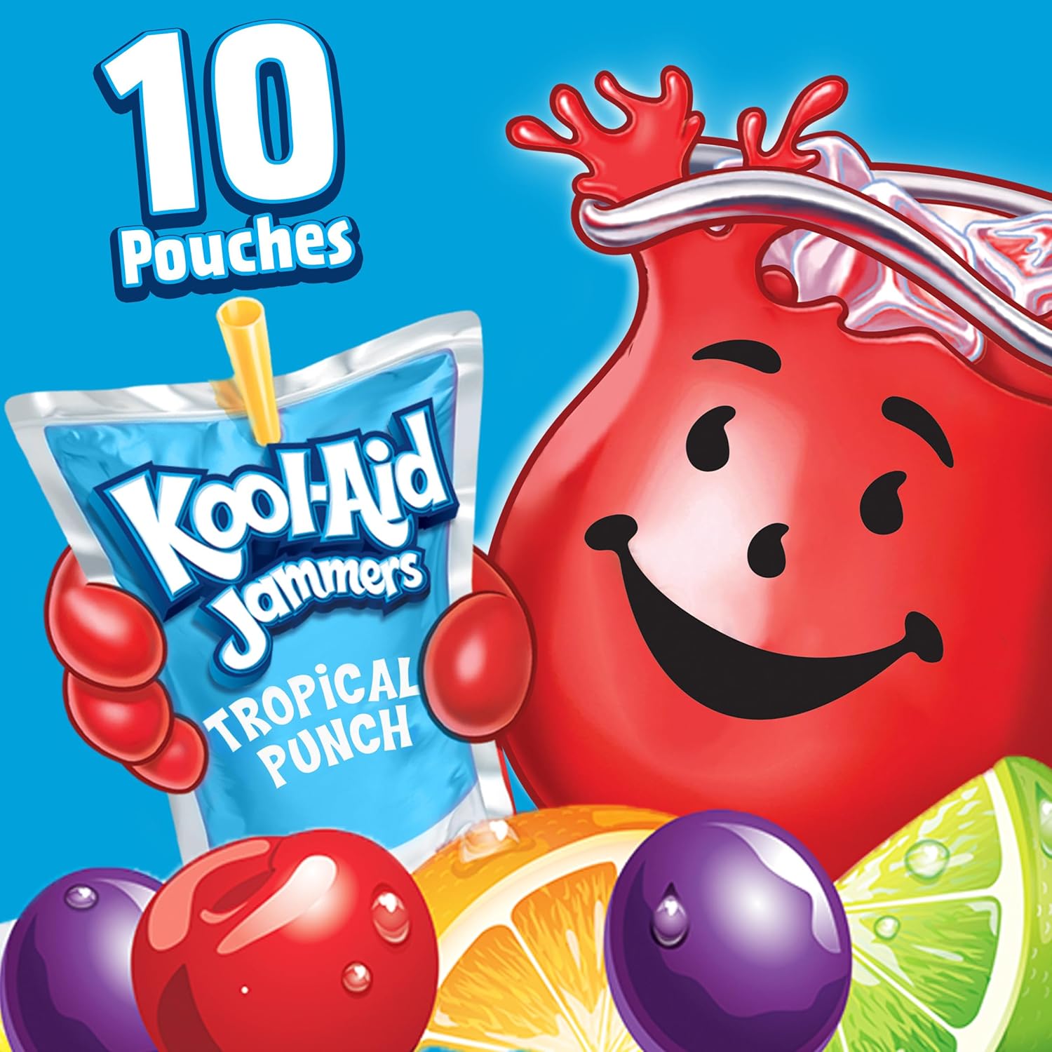 Kool-Aid Jammers Tropical Punch Kids Beverage – Easy-Tear Pouches for Playdates, Birthday Parties, and Picnics