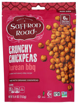 Saffron Road Korean BBQ Chickpea Snack – Compact Carry-On Snack for Air Travel, Vegan and Gluten Free