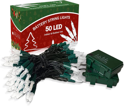 KOUQIYA Portable String Lights for Camping and Balcony – 17ft Warm White, No Outlet Required