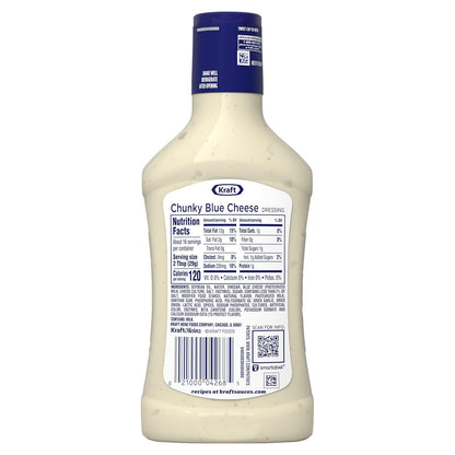 Kraft Chunky Blue Cheese Dressing – Party-Ready Dip for Chicken Wings and Veggie Platters Kept Cold in the Fridge