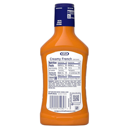Kraft Creamy French Dressing – Reclosable Bottle for Busy Family Kitchens, 16 fl oz