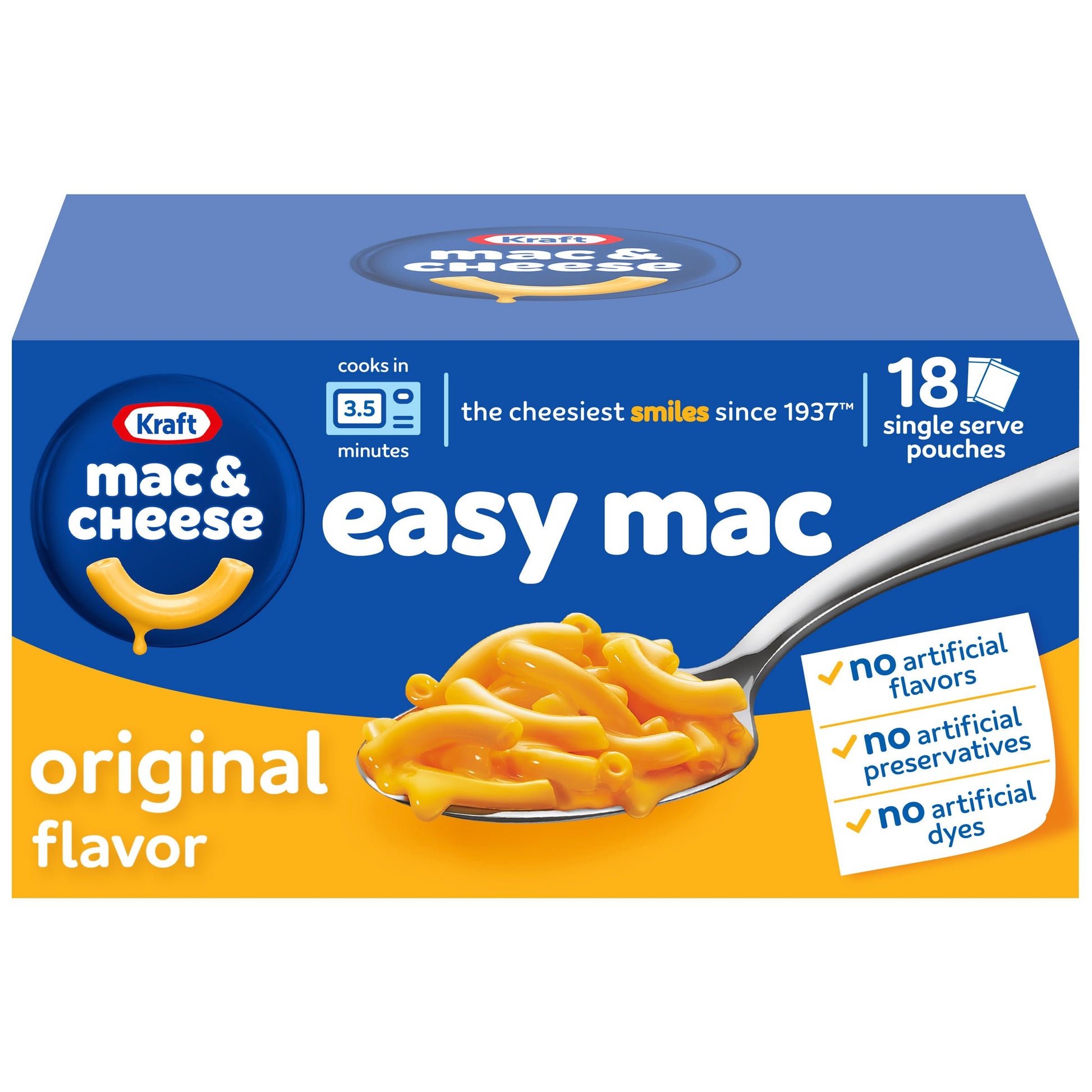 Kraft Easy Mac Original Macaroni & Cheese – Quick Kid-Friendly Dinner Side for Family Meals