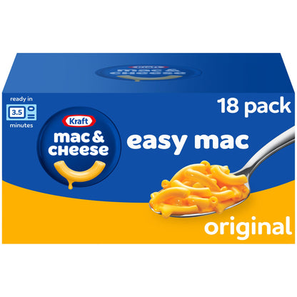 Kraft Easy Mac Original Macaroni & Cheese – Quick Kid-Friendly Dinner Side for Family Meals
