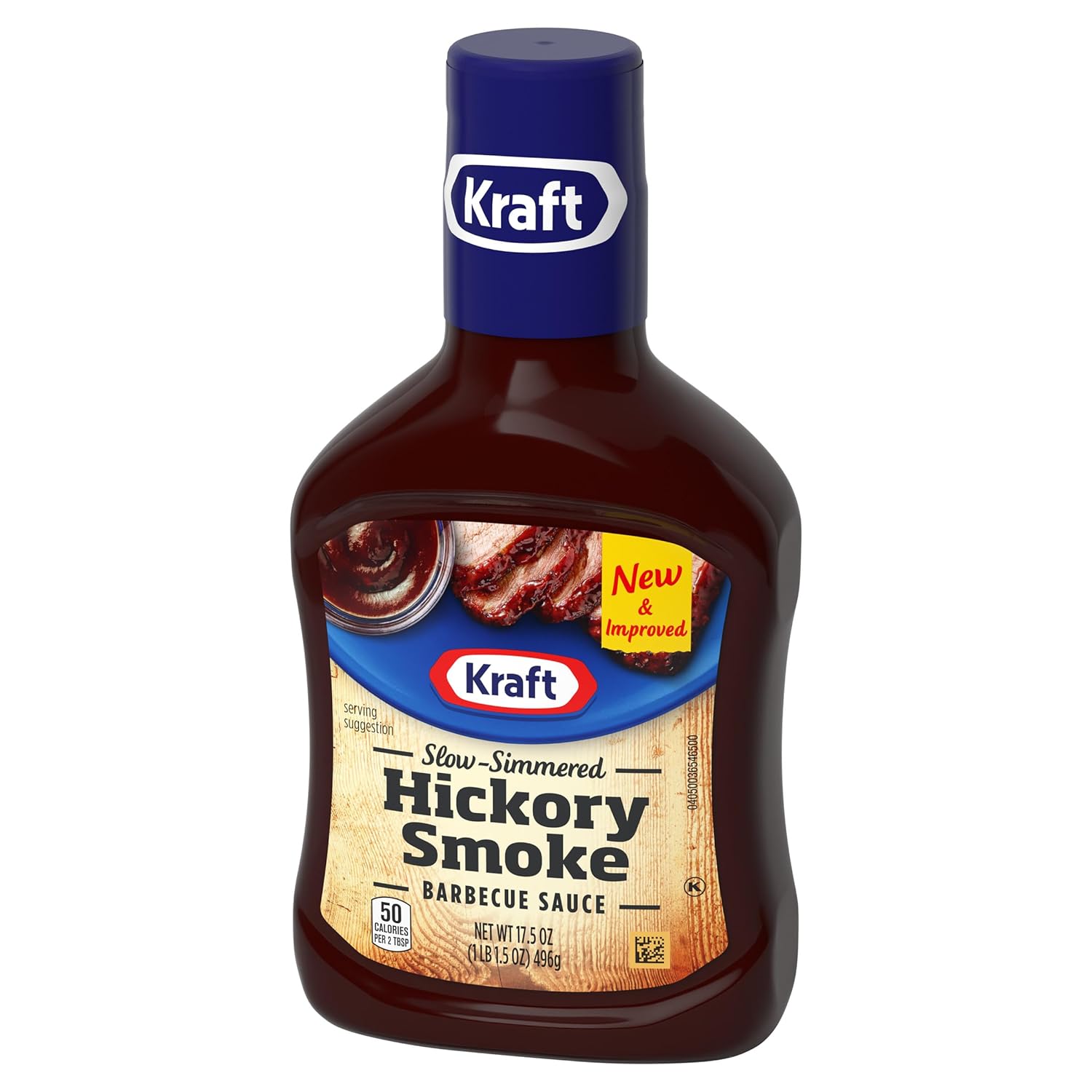 Kraft Hickory Smoke Slow-Simmered Barbecue Sauce, 17.5 oz Bottle – Picnic Table Favorite for Open-Air BBQ and Backyard Dinners