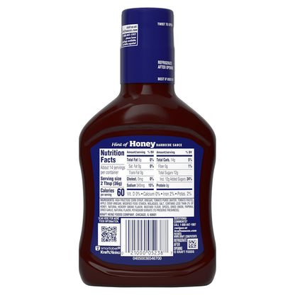 Kraft Honey BBQ Sauce 18 oz – Outdoor Cookout Glaze for Brisket, Chicken Thighs and Ham on the Grill