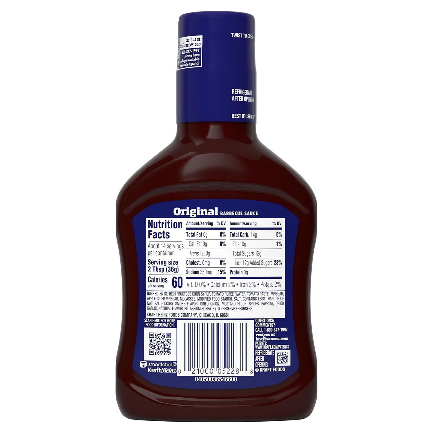 Kraft Original BBQ Sauce – Durable Plastic Bottle for Outdoor Grill Nights, Camping Trips, and Patio Parties