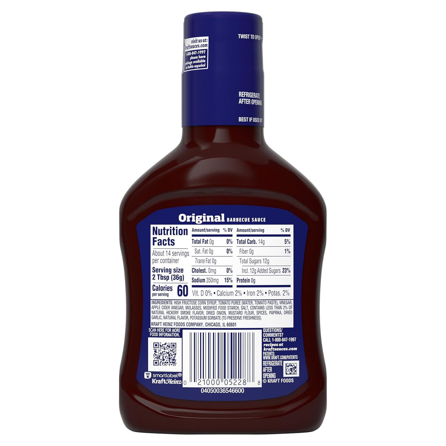 Kraft Original BBQ Sauce – Durable Plastic Bottle for Outdoor Grill Nights, Camping Trips, and Patio Parties