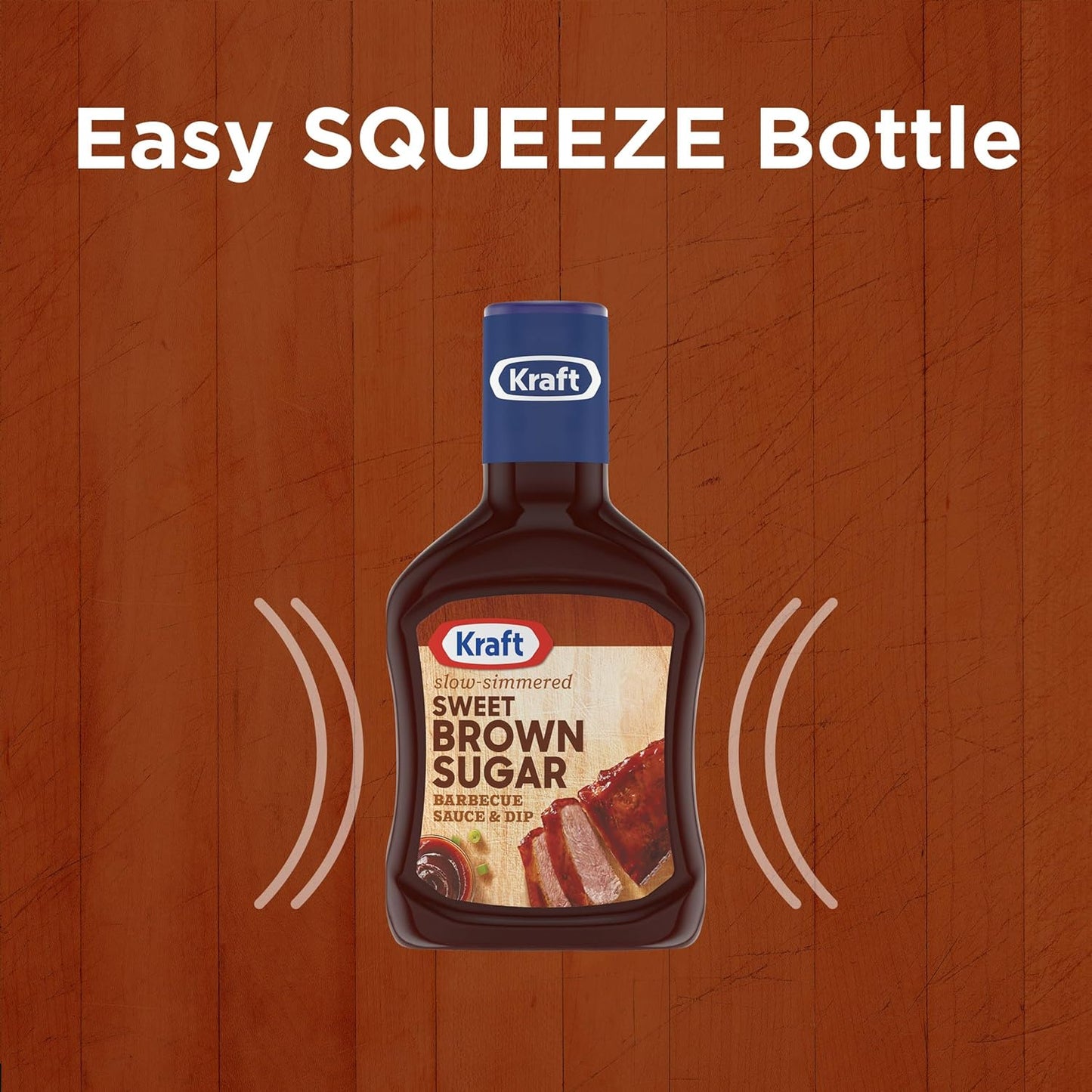 Kraft Sweet Brown Sugar Slow-Simmered Barbecue Sauce, 18 oz Squeeze Bottle for Outdoor Cookouts and Cookouts on the Go
