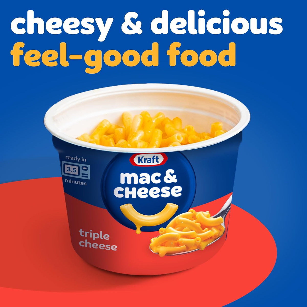 Kraft Triple Cheese Mac & Cheese Family Pack – Weekday Dinner Side Kids Love, Microwave in 3.5 Minutes