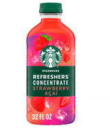 Starbucks Refreshers Concentrate Strawberry Acai – Family-Friendly Flavored Mixer for Lunchboxes, 32 fl oz
